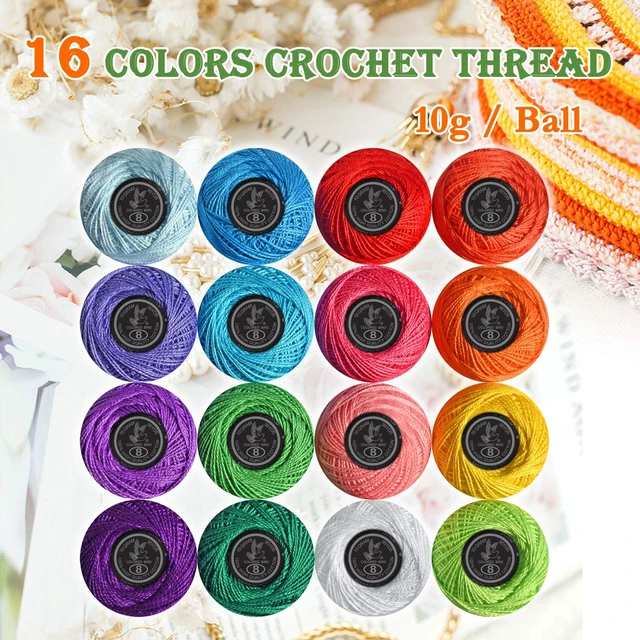 Alt view image 4 of 6 - 16 Colors Crochet Thread Craft Yarn Knitting kit and Crochet kit | Includes Crochet Hooks, Weaving Needles, Locking Stitch Markers All Tool Need Perfect Beginner Kit