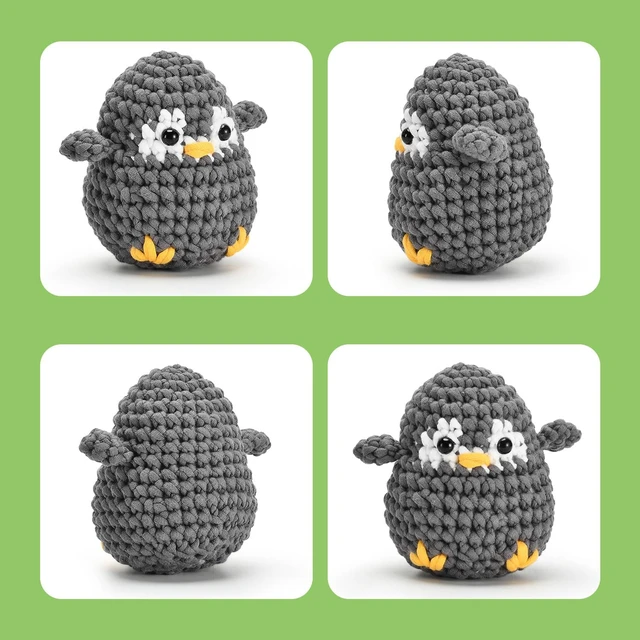 Alt view image 4 of 7 - Crochet Kit for Beginners, Crochet Kit for Adults Easy Arts Crochet Animals Crafts, Knitting Kit Crochet Kits Women Men with Step-by-Step Video Guides Crochet Gifts, Penguin Bee Bunny