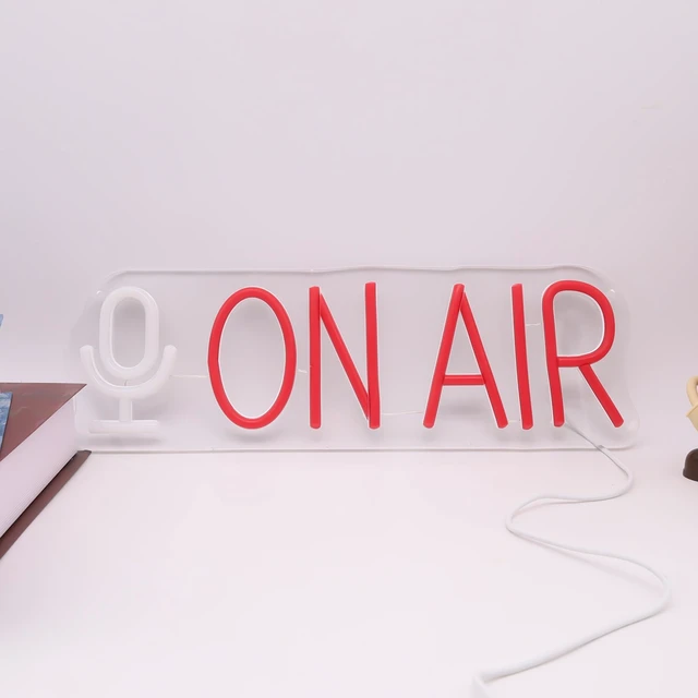 Alt view image 7 of 7 - On Air Neon Sign LED Light for Live Streaming, Recording Studio, Bedroom, and Game Room Wall Décor, Vibrant LED Neon for Content Creators, Gamers, and Broadcasters