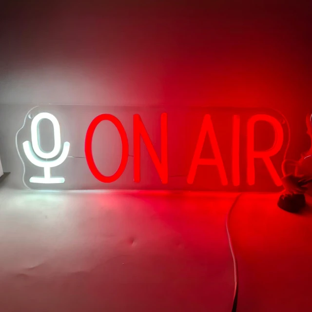 Alt view image 3 of 7 - On Air Neon Sign LED Light for Live Streaming, Recording Studio, Bedroom, and Game Room Wall Décor, Vibrant LED Neon for Content Creators, Gamers, and Broadcasters