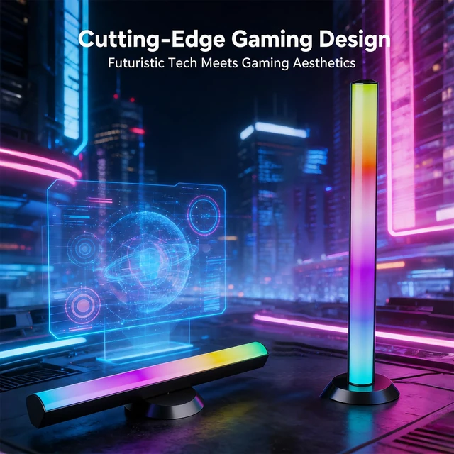 Alt view image 7 of 7 - Smart Wi-Fi Light Bar, Compatible with Alexa&Google Assistant, Gaming Desk Lights with Music Sync&Scene Modes, RGB TV Light Bar, Mood Lighting for Game, PC, Monitor (2.4GHz WiFi only)