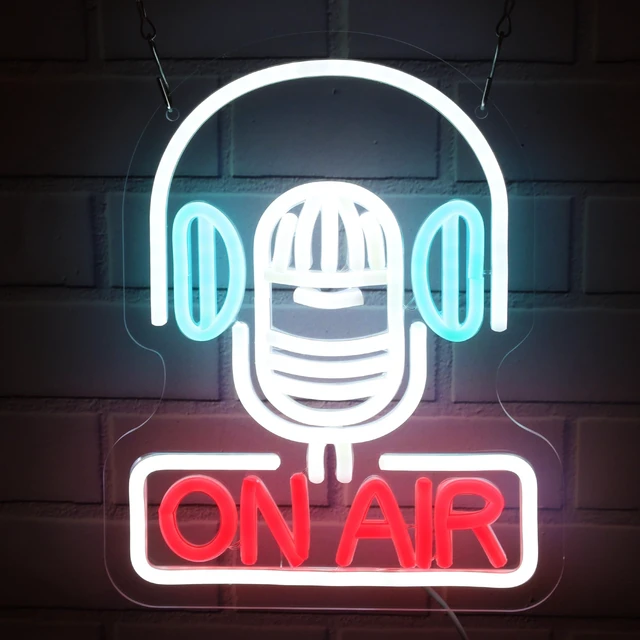 Alt view image 7 of 7 - Music On Air Neon Sign, USB Powered LED Light for Studio Decor | Recording Studio Wall Decor for Podcast Room, Live Room, Music Room, Party Decoration and Gift