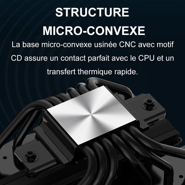 Alt view image 6 of 7 - A60B Dual Tower CPU Air Cooler, 265W TDP, 6 Heat Pipes PC Cooler Black | Dual 120mm PWM Fans, 2200RPM Speed, Low Noise, Metal Top Cover, Quiet CPU Cooling for AMD AM4/AM5, Intel LGA1851/1700