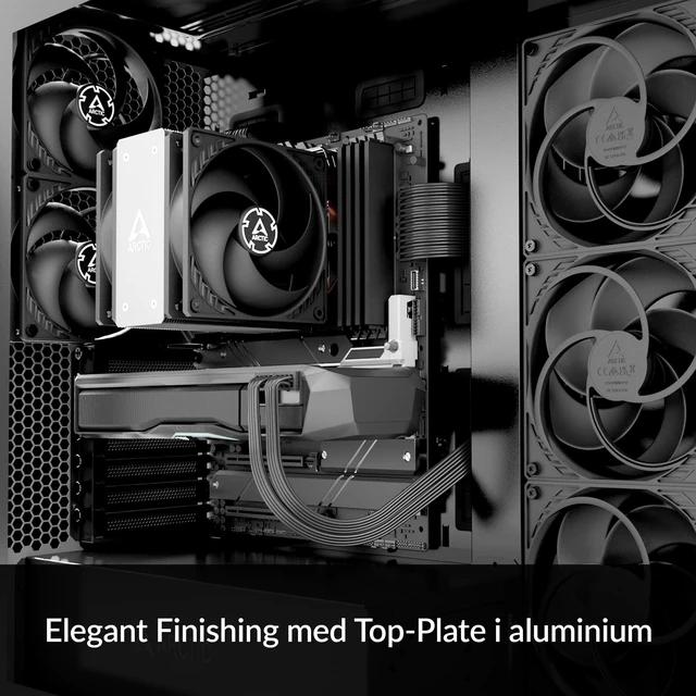 Alt view image 2 of 7 - Freezer 36 - Single-Tower CPU Cooler with Push-Pull, Two Pressure-optimised 120 mm P Fans, Fluid Dynamic Bearing, 2001800 RPM, 4 Heatpipes, incl. MX-6 Thermal Compound