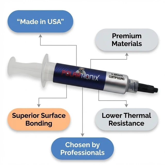 Alt view image 2 of 7 - Thermal Paste for Computer CPU GPU Laptop 12.8W/mk Made in USA 4 Gram High Thermal Conductivity - Non Corrosive/Non-Conductive All Processor