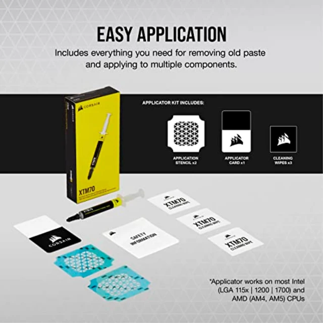 Alt view image 3 of 6 - XTM70 Extreme Performance Thermal Paste, 3g for Intel & AMD Processors up to 250W+ TDP - Low Viscosity, Easy Application, Three Included Cleaning Wipes and Applicator Kit for Desktop