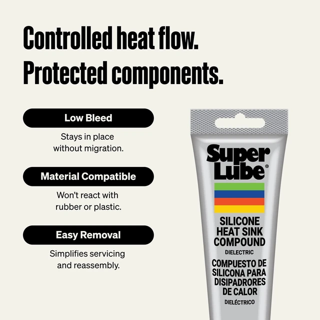 Alt view image 6 of 7 - Silicone Heat Sink Compound - Thermally Conductive for Heat Transfer - High Dielectric Strength Thermal Compound - Ideal for Electrical Devices & Components - White - Tube - 3 oz (98003)