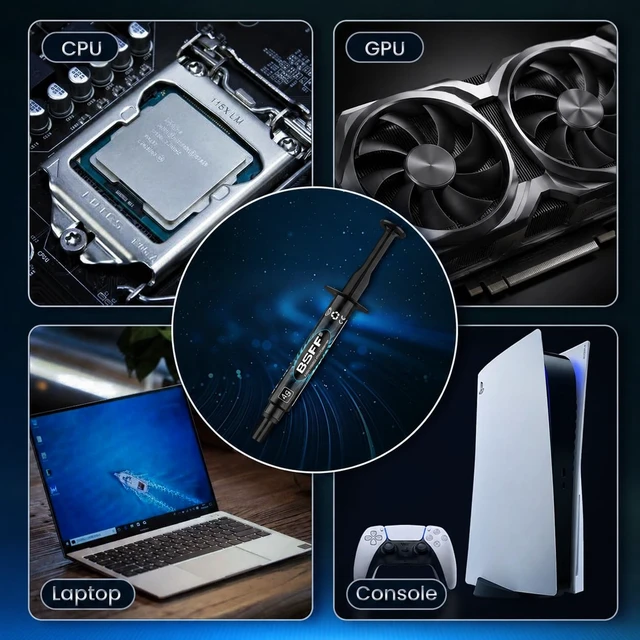 Alt view image 6 of 6 - Thermal Paste 4g Advanced Formula for CPU GPU IC & Heatsinks | Advanced Carbon Formula; Smoother Application; CPU/GPU Compatible; Even Coverage; Stable Cooling Performance