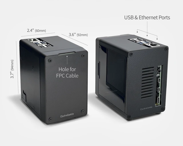 Alt view image 3 of 7 - Mini Tower Case for Raspberry Pi 4 with PWM Fan and Side GPIO Access Door