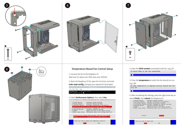 Alt view image 7 of 7 - Mini Tower Case for Raspberry Pi 4 with PWM Fan and Side GPIO Access Door