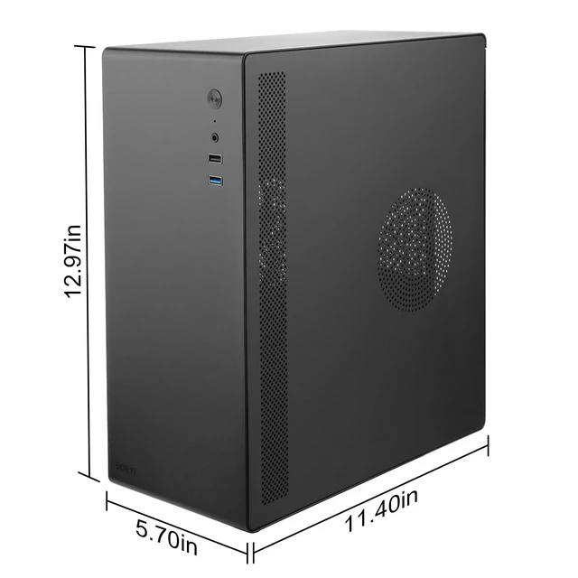 Alt view image 3 of 5 - Micro ATX Case, Mini PC ITX Desktop Computer Case MATX Case Support Micro ATX/ITX Mini PC case with USB3.0, Support 3.5'' HDD