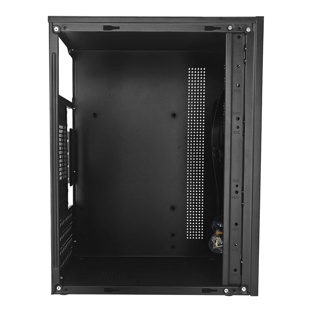 Alt view image 4 of 7 - V600 High Airflow Micro ATX PC Case - Supports MATX, Mini - ITX - with USB3.0, 3.5" HDD Compatibility - Ideal for Gaming (Black)
