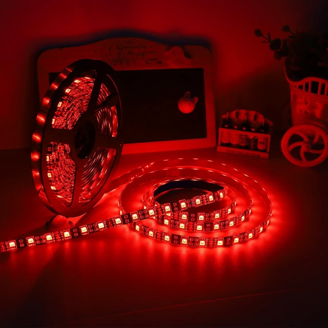 Alt view image 3 of 7 - Waterproof RGB LED Light Strip, 16.4ft 300LEDs for Bedroom | Color Changing, Cuttable, Flexible, 5M SMD 5050, for TV Back Lighting, Christmas, Valentine's Day, Black PCB