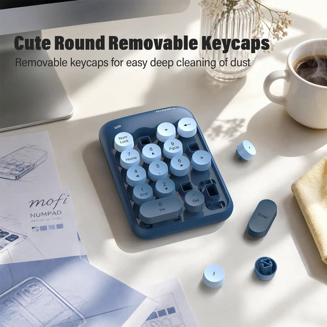 Alt view image 5 of 7 - Wireless Number Pads, Colorful 2.4G Wireless 18 Keys Numeric Keypad Portable 10 Key Numpad for Financial Accounting, Laptop, PC, Computer, Notebook- Blue