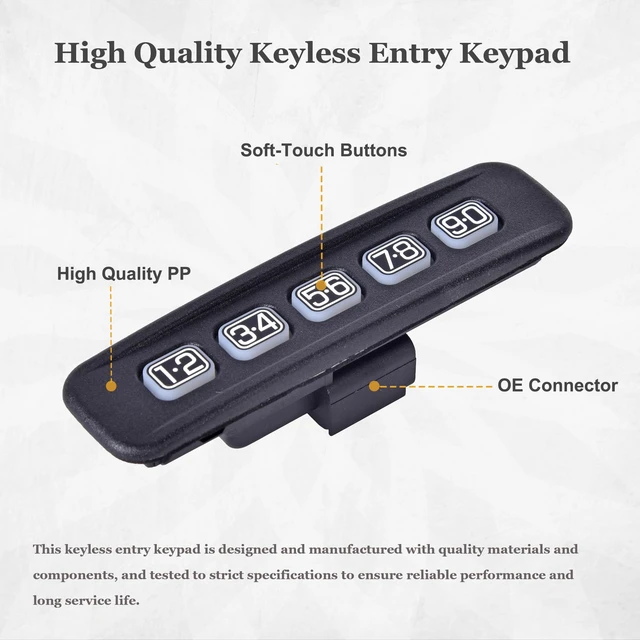 Alt view image 4 of 6 - 8L8Z-14A626-AA Keyless Entry Keypad Driver Side Lock Pad | Fit for 2001-2012 Ford Escape, F250/F350/F450/F550 Super Duty, Lincoln LS, Mercury Mariner, Replaces 7L8Z-14A626-AA