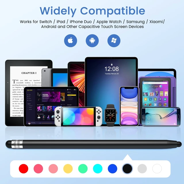 Alt view image 5 of 7 - Stylus 10Pcs, Stylus Pen for Touchscreen Android iPad iPhone Stylists Pens | Universal, High Precision & Sensitivity, 2-in-1, For Samsung Tablet Phone Touch Screens, With 20 Replaceable Rubber Tip