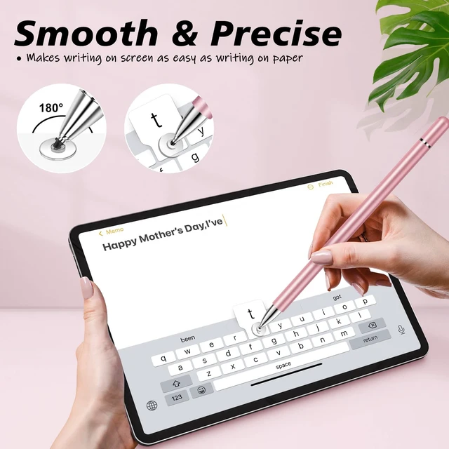 Alt view image 4 of 7 - Stylus Pen for ipad iPhone Android, 2 Pcs Stylus Pens for Touch Screens | Universal,Disc & Fiber Tip,For Apple Pro/Mini/Air/Microsoft All Capacitive Touchscreen,High Sensitivity, Magnetic