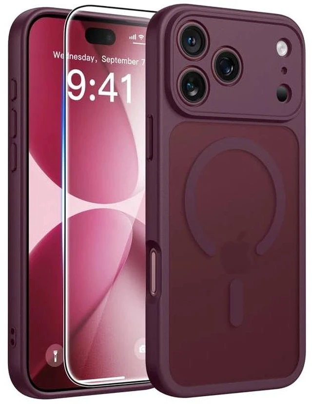 Main image of for iPhone 18 Pro Case/iPhone 17 Pro Case Burgundy: Translucent | Fit for MagSafe, Screen Protector, Magnetic Camera Protection Slim Cases, 14FT Military Grade Drop Tested, Protective Cover