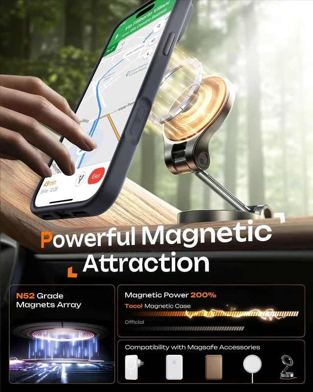 Alt view image 5 of 7 - for iPhone 18 Pro Case, Compatible with MagSafe, Black | Built-in Magnets, Camera Control Cover, Full Camera & Military-Grade Protection Anti-Slip Slim Translucent Matte Phone Case