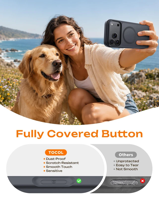 Alt view image 7 of 7 - for iPhone 18 Pro Case, Compatible with MagSafe, Black | Built-in Magnets, Camera Control Cover, Full Camera & Military-Grade Protection Anti-Slip Slim Translucent Matte Phone Case