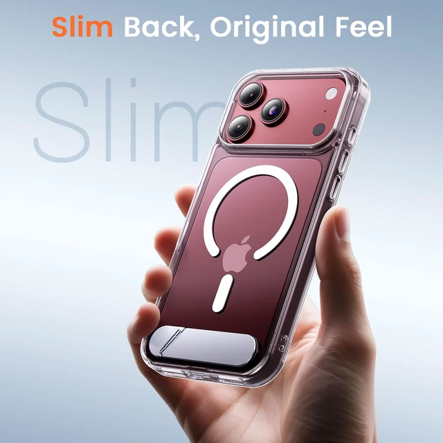 Alt view image 7 of 7 - for iPhone 18 Pro Max Case/iPhone 17 Pro Max Case with Stand, Clear | (Screen Protector)(Compatible with MagSafe)(Military Grade Shockproof) Transparent Drop Protection Slim Phone Case,6.9"