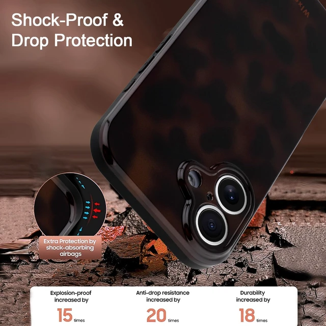 Alt view image 2 of 7 - for iPhone 17 Case Aesthetic Tortoise Shell Leopard Pattern | Full Camera Protection With Screen Protector, anti-fall Slim & Shockproof For Girls Women Gift Giving & Daily Matching