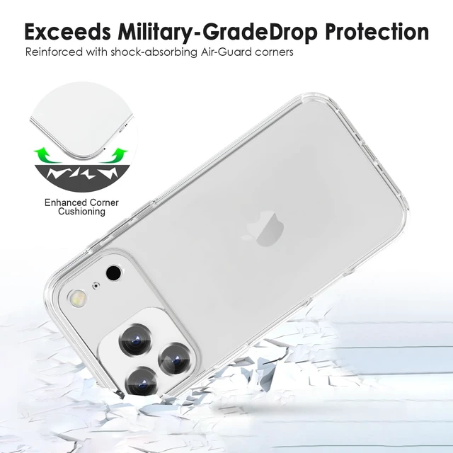 Alt view image 4 of 5 - Phone Case Compatible with iPhone 17 Pro Max & iPhone 18 Pro Max, Clear Case Shockproof Protective Bumper Slim Cover for 6.9 Inch