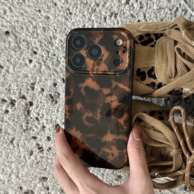 Alt view image 5 of 7 - Tortoise Shell Chic Phone Case for iPhone 17 Brown | Amber Brown Leopard Cheetah Print, Retro Stylish Classic Trendy Cute Full Camera Protective Cover for Girls Women