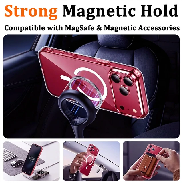 Alt view image 4 of 6 - for iPhone 18 Pro Clear Case with 2 Privacy Screen Protector | Magnetic Case Compatible with MagSafe,Yellowing and Scratch Resistant Shockproof Slim Woman Case for iPhone 18 Pro,Clear