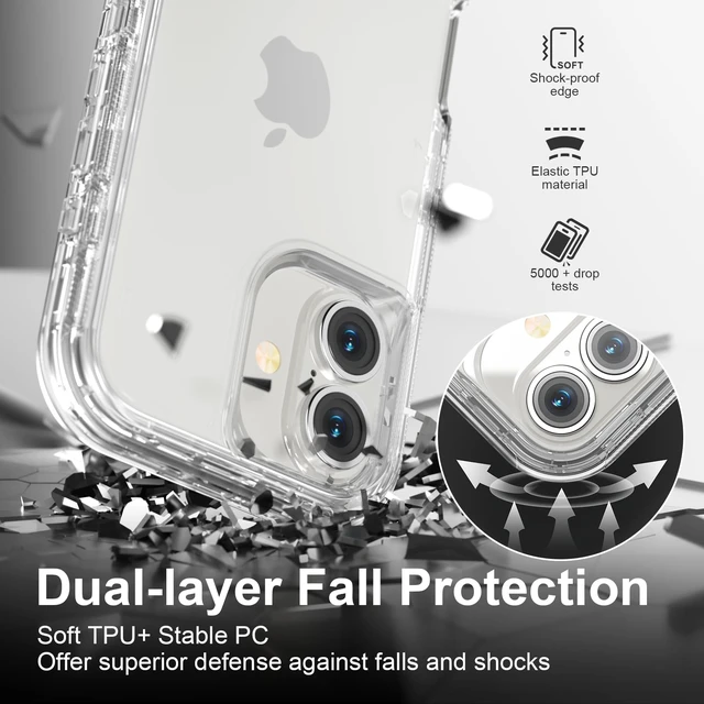 Alt view image 4 of 7 - for iPhone 17 Case, Shockproof, Crystal Clear | Heavy Duty Protection Phone Cases, Anti-Drop, Dual Layer Transparent Rugged Protective Cover, 6.3"