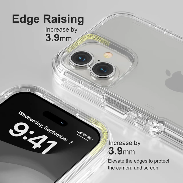 Alt view image 6 of 7 - for iPhone 17 Case, Shockproof, Crystal Clear | Heavy Duty Protection Phone Cases, Anti-Drop, Dual Layer Transparent Rugged Protective Cover, 6.3"