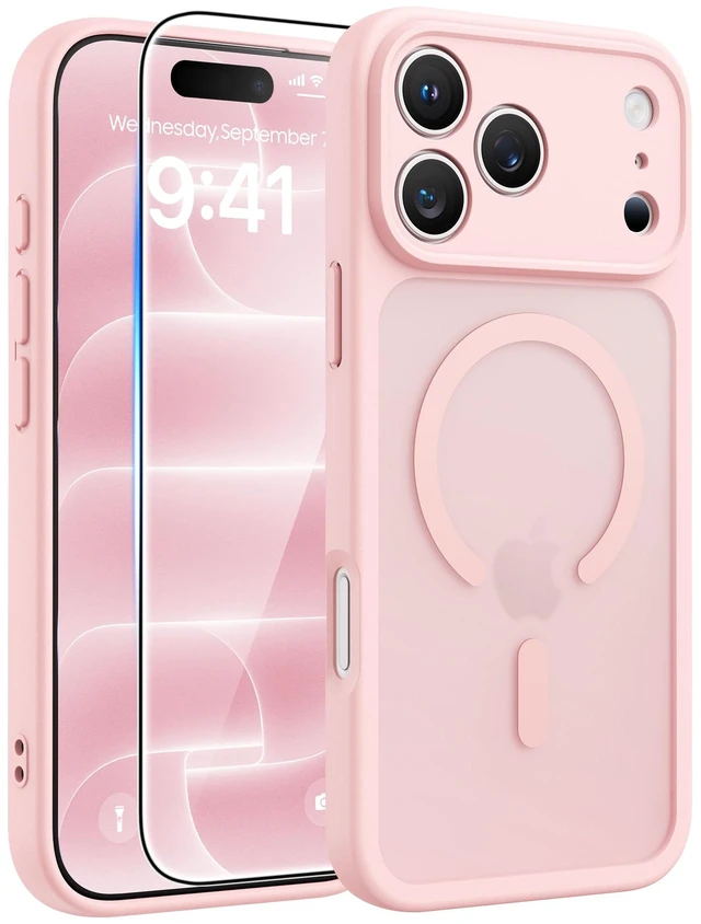 Main image of for iPhone 18 Pro Case / iPhone 17 Pro Case, Fit for Magsafe | Screen Protector, Camera Protection, Translucent Matte, 14FT Military Grade Drop Proof, Shockproof Phone Cover, Light Pink
