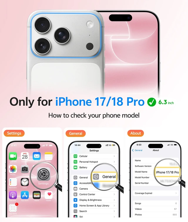 Alt view image 2 of 7 - for iPhone 18 Pro Case / iPhone 17 Pro Case, Fit for Magsafe | Screen Protector, Camera Protection, Translucent Matte, 14FT Military Grade Drop Proof, Shockproof Phone Cover, Light Pink