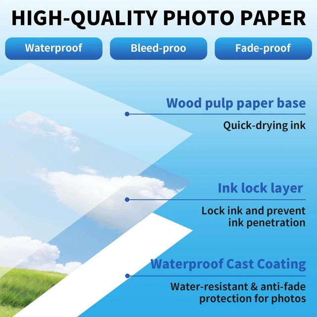 Alt view image 7 of 7 - Glossy Photo Paper 8.5 x 11, 37 Sheets Inkjet Printer Photo Paper | Quickdrying & Smudgeresistant; Vibrant Print Colors. Ideal for DIY Projects, Scrapbooking, and Brochures (200gsm/54lb)