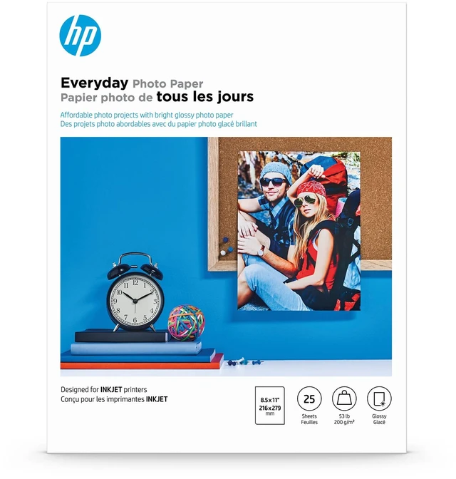 Main image of Everyday Photo Paper, Glossy, 8.5x11 in, 25 sheets (Q5498A)