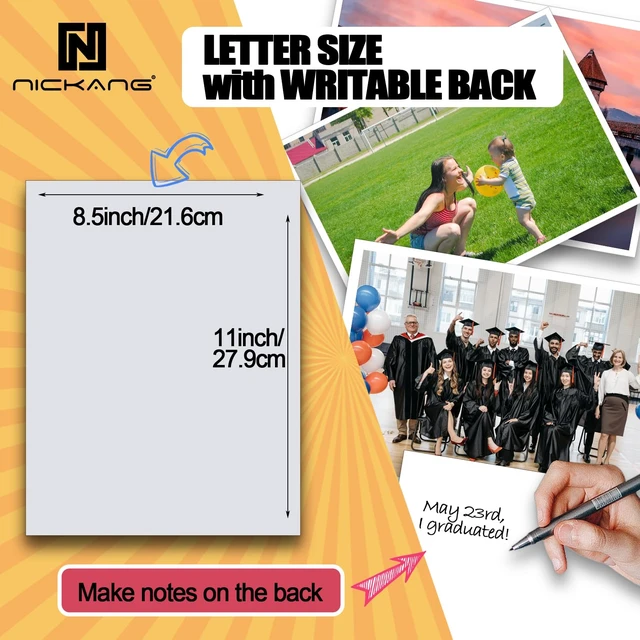 Alt view image 3 of 7 - Glossy Photo Paper 8.5x11, 53LB/200GSM, Letter Size 30 Sheets | Compatible with Inkjet Printers, Premium Weight for Framing & Less Curl, Ideal for Family Photos, School Projects & Chip Bags