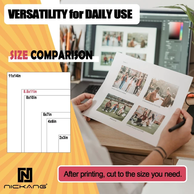 Alt view image 5 of 7 - Glossy Photo Paper 8.5x11, 53LB/200GSM, Letter Size 30 Sheets | Compatible with Inkjet Printers, Premium Weight for Framing & Less Curl, Ideal for Family Photos, School Projects & Chip Bags