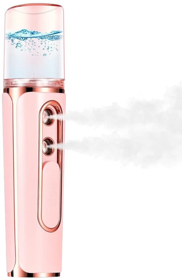 Main image of Nano Mister for Eyelash Extensions, Portable Facial Mist Sprayer with 2 Nozzles, 30ml Water Tank - USB Rechargeable Handheld Face Atomizer for Makeup and Skin Hydration - White