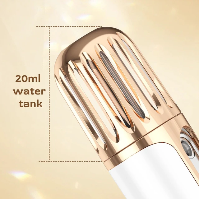 Alt view image 3 of 7 - Facial Mister USB Rechargeable, Nano Mist Sprayer with Dual Nozzles, Portable Cool Mist Sprayer for Face Hydrating, Makeup Setting (White)