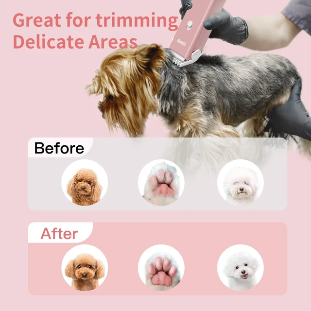 Alt view image 6 of 7 - Professional Household Waterproof Low Noise Pet Hair Clippers Electric USB Rechargeable Painless Grooming Tools Hair Grooming Trimmer for Small Medium Dog Cat AP005 Green