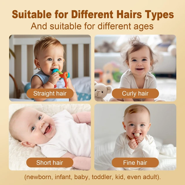Alt view image 2 of 7 - Vacuum Baby Hair Clippers,Silent Clippers for Kids,Cordless Baby Hair Trimmer,Waterproof Baby Hair Cutting Kit for Fine/Curly Hair,Infant Toddler Hair Clippers Auto Suck Snipped Hair