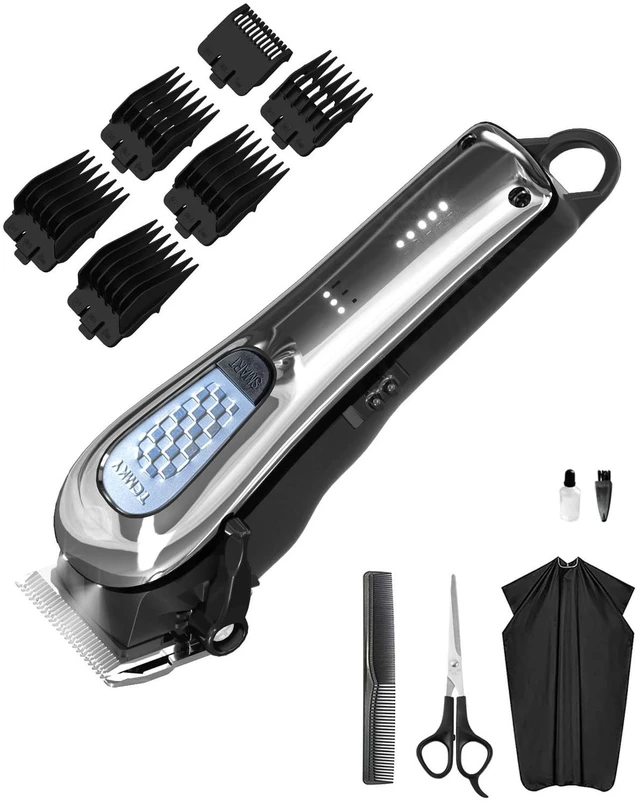 Main image of Hair Clippers for Men Cordless&Corded Barber Clippers for Hair Cutting & Grooming Professional Hair Trimmer for Men Rechargeable Hair Trimmer Kit for Household (Silvery)