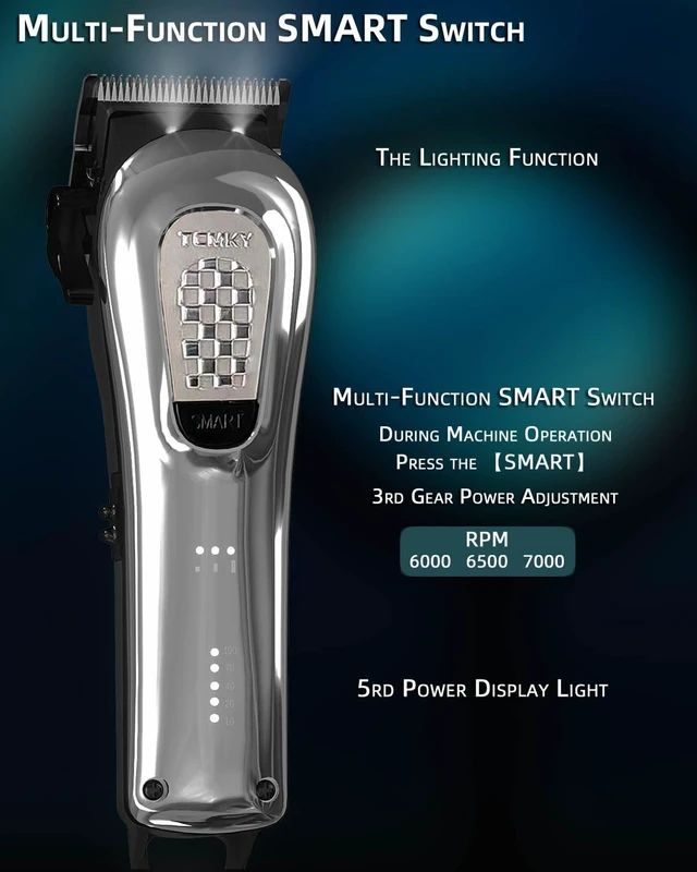 Alt view image 2 of 5 - Hair Clippers for Men Cordless&Corded Barber Clippers for Hair Cutting & Grooming Professional Hair Trimmer for Men Rechargeable Hair Trimmer Kit for Household (Silvery)
