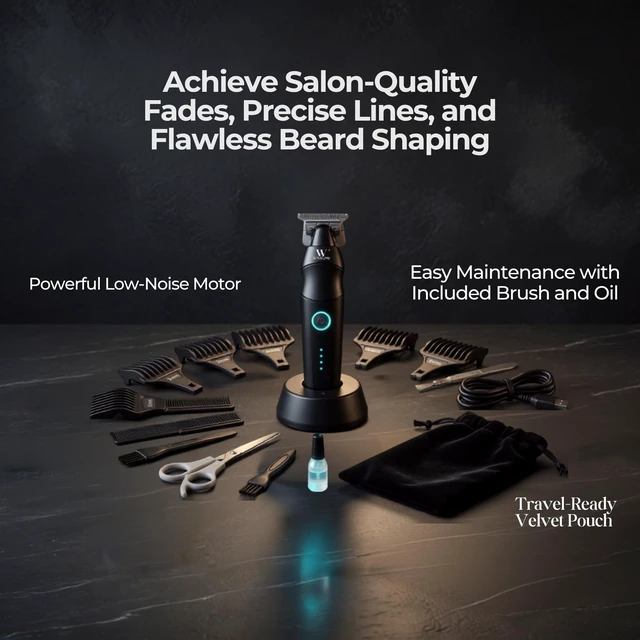 Alt view image 4 of 7 - Hair Clippers for Men,Professional Clippers for Men,beard trimmer for men Cordless Electric Hair Cutting Barber Clippers Rechargeable docking station Zinc Alloy Body Low Noise Guards for Mens (black)