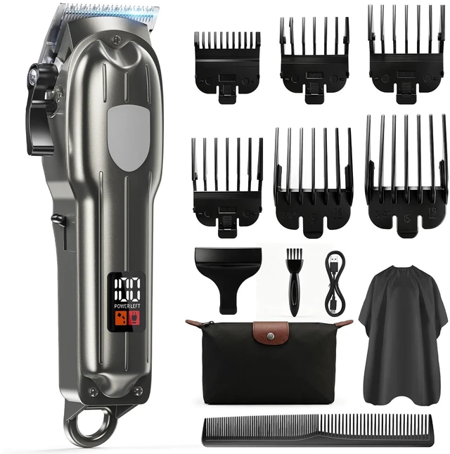 Main image of Electric Hair Clippers Rechargeable, Wireless Electric Hair Trimmer for Hair Cutting with LED Display, Professional Barber Clippers for Baby & Adult (Large)
