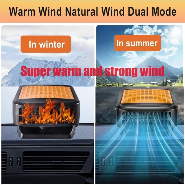 Alt view image 3 of 7 - Car Heater for Vehicle,12V 200W Portable Car Heater that Plugs into Cigarette Lighter,Defroster for Car Windshield,2 in 1 Heating & Cooling Fans,Defrost Defogger,Car Plug in Heaters for Car