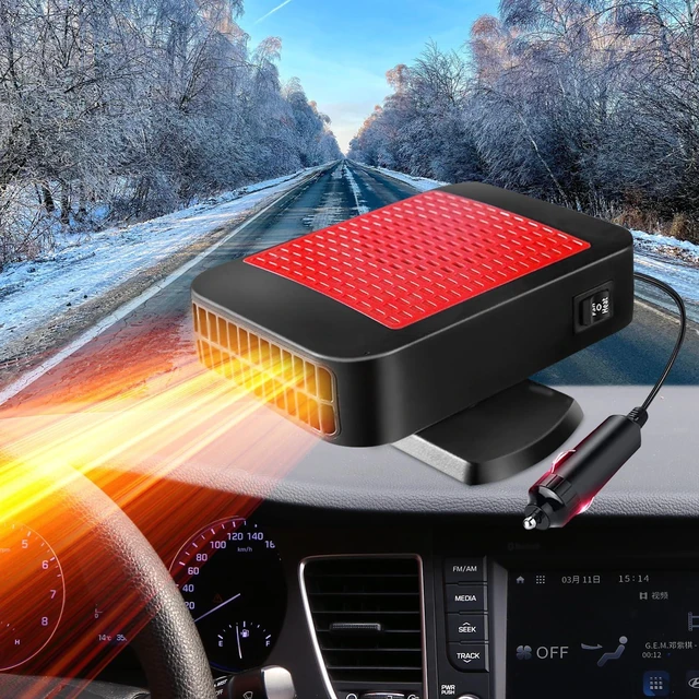 Main image of 12V Portable Car Heater, 360° Rotation Plug in Car Defroster Defogger | 2-in-1 Fast Heating & Cooling Fan for Winter Frost Removal
