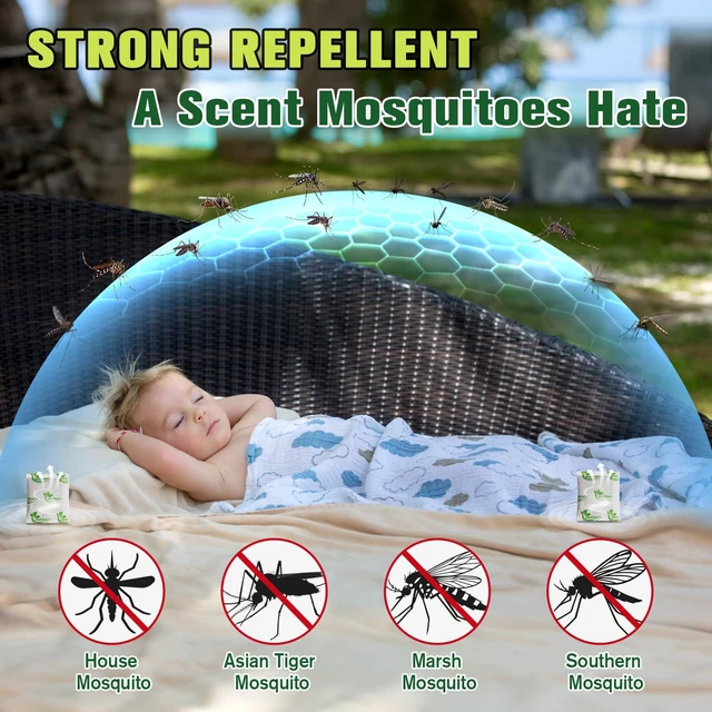 Alt view image 2 of 7 - Mosquito Repellent Pouches, 10Pcs Peppermint Oil to Repel Mosquito, Keep Mosquitoes Away from House, Patio, Camping, Car, Indoor and Outdoor Use