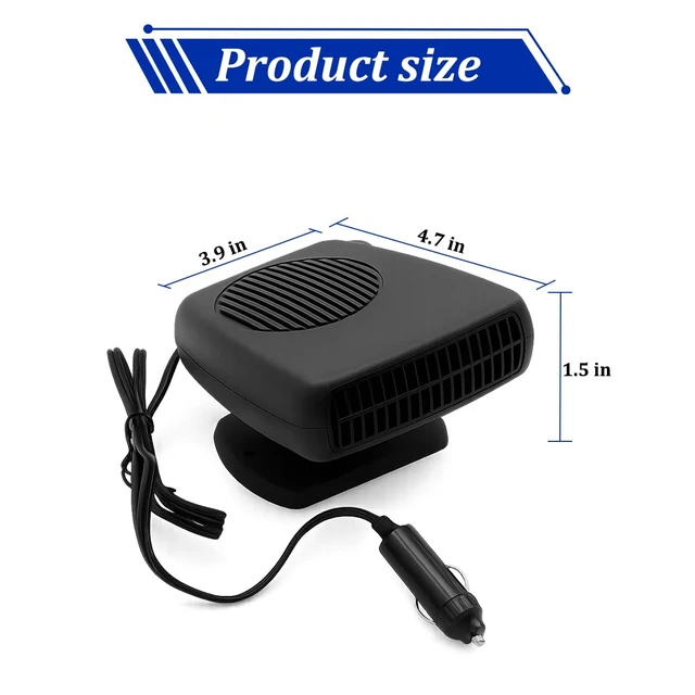 Alt view image 2 of 6 - Car Heaters, 12V Portable Cigarette Lighter Vehicle Electronic Fan Heater, Fast Heating Automotive Windshield Cooling Defrost Defogger Accessories, Universal for Truck RV SUV