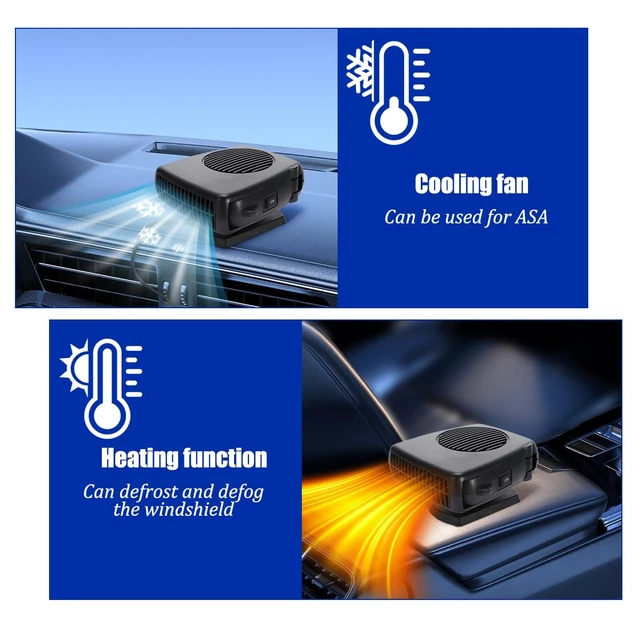 Alt view image 5 of 6 - Car Heaters, 12V Portable Cigarette Lighter Vehicle Electronic Fan Heater, Fast Heating Automotive Windshield Cooling Defrost Defogger Accessories, Universal for Truck RV SUV